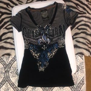 Crash and Burn embellished V-neck